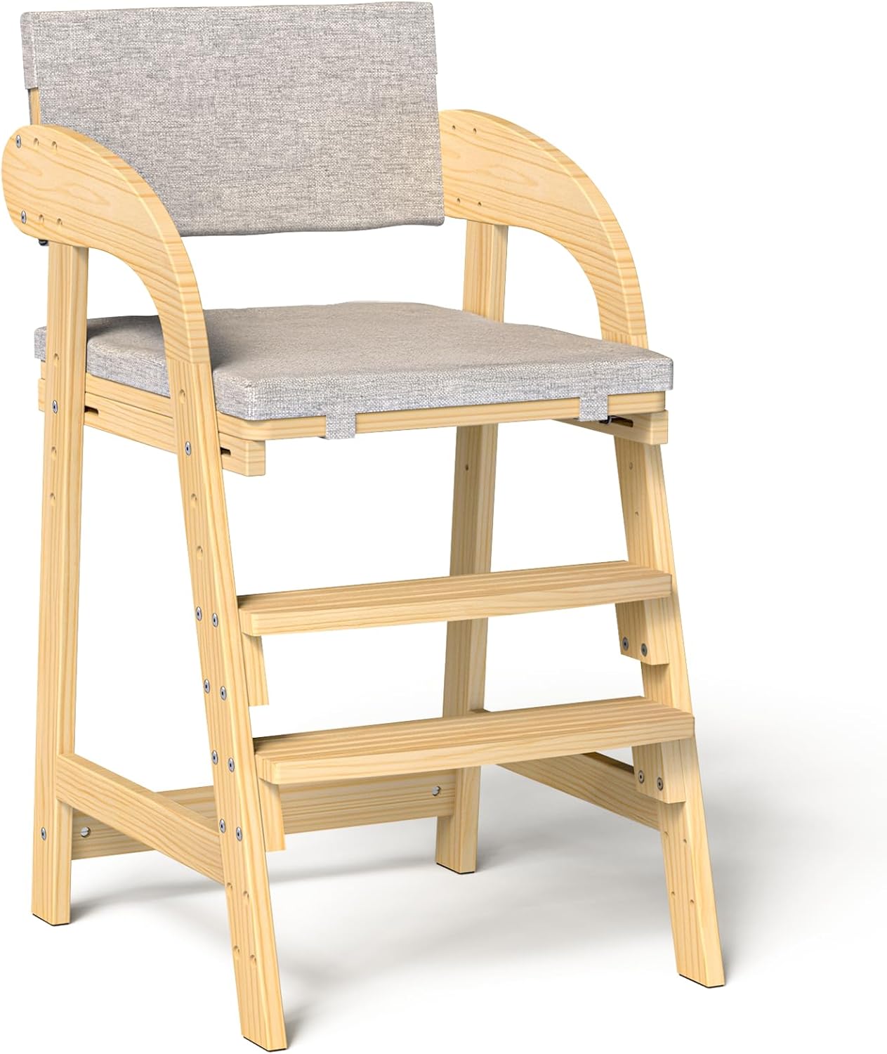 Easyego Wooden High Chair with Height Adjustment for Kids