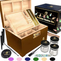 Large Bamboo Storage Box with Combination Lock - Removable Tray