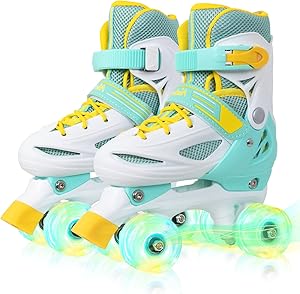 MammyGol Adjustable Roller Skates for Kids Ages 3-8, Fun Colors