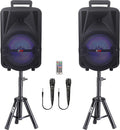 QFX PBX-800TWS 8 TWS Bluetooth PA System with Dual Speakers