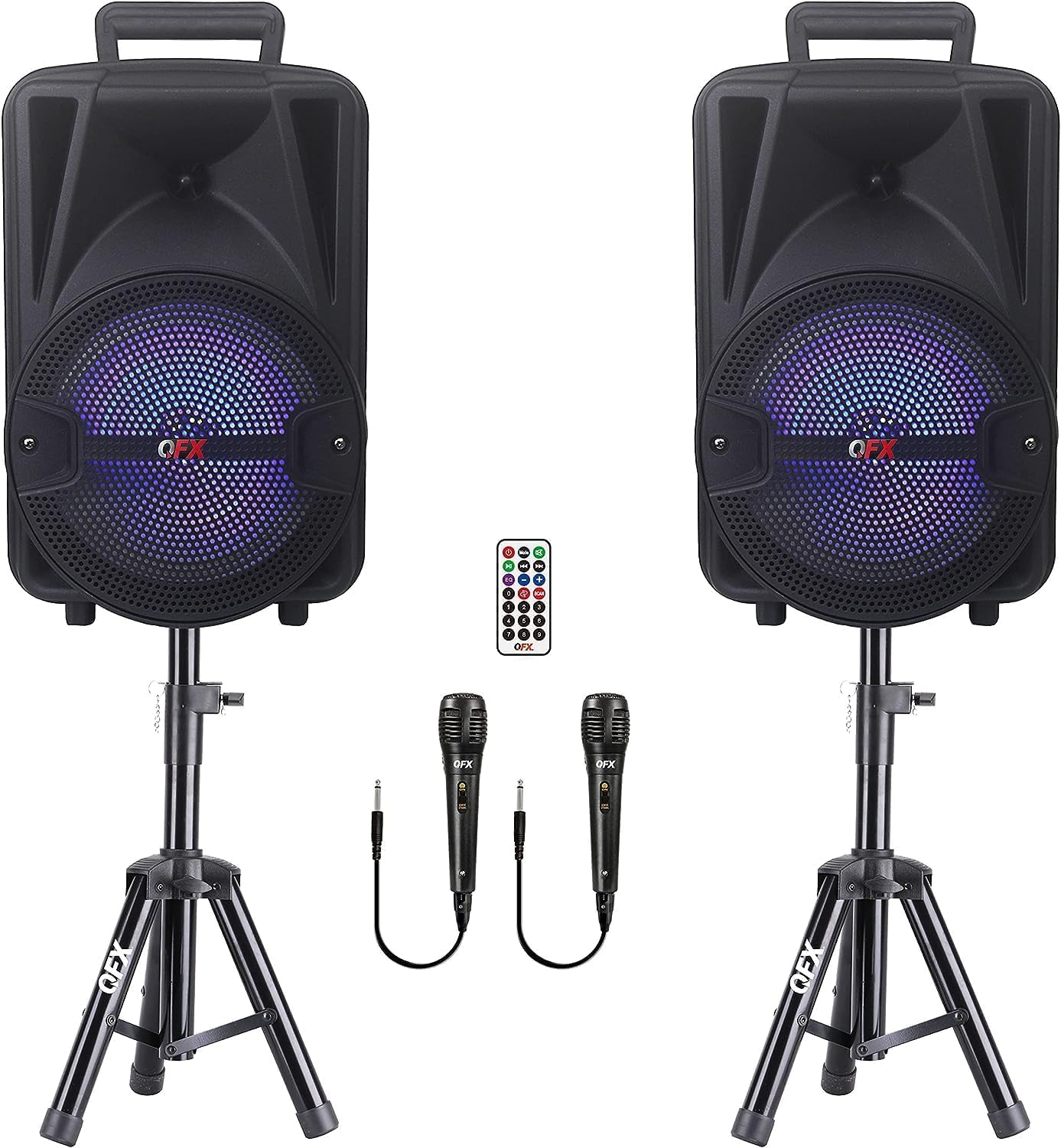 QFX PBX-800TWS 8 TWS Bluetooth PA System with Dual Speakers