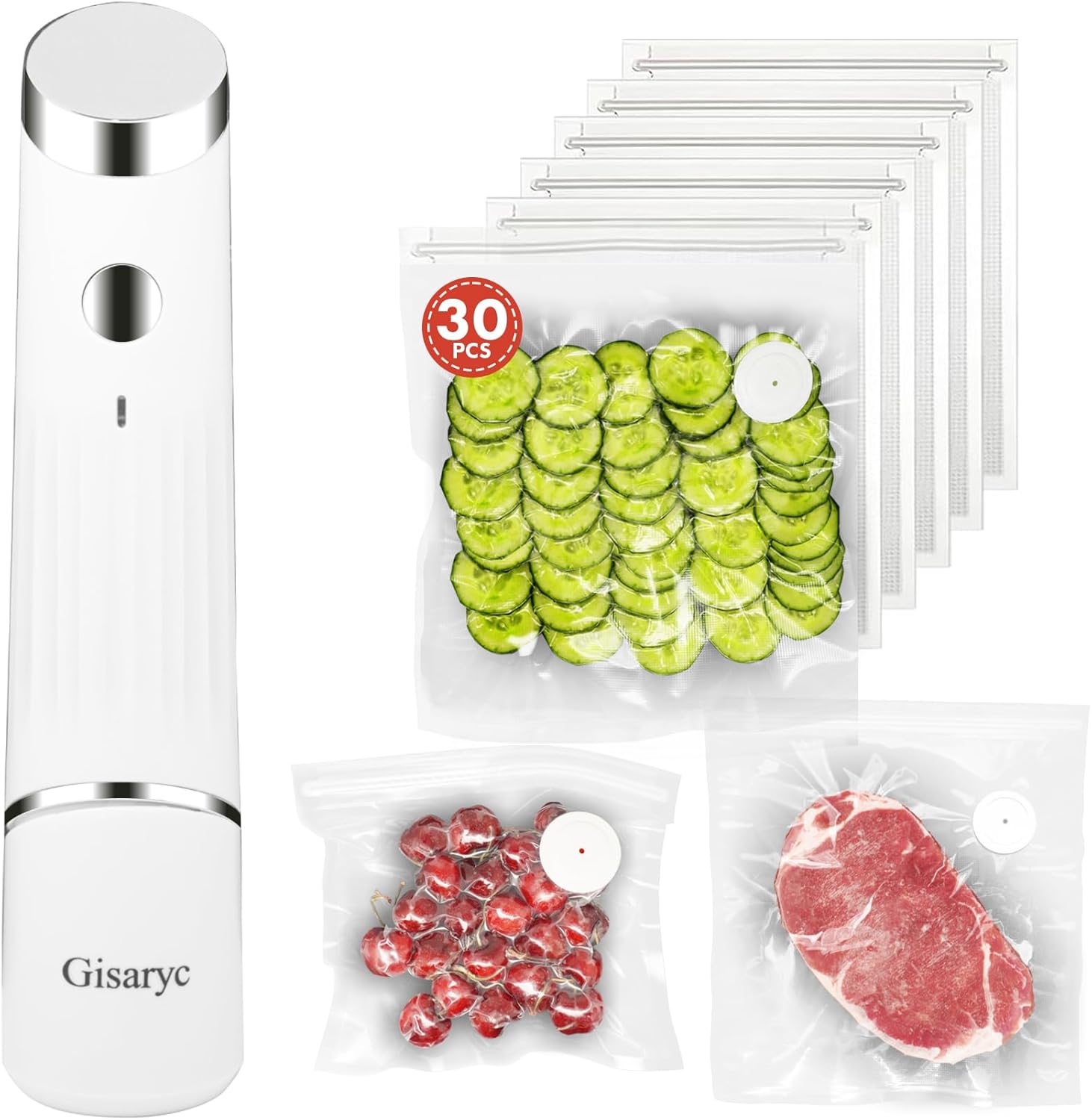Handheld Vacuum Sealer for Food Storage with 30 Reusable Bags