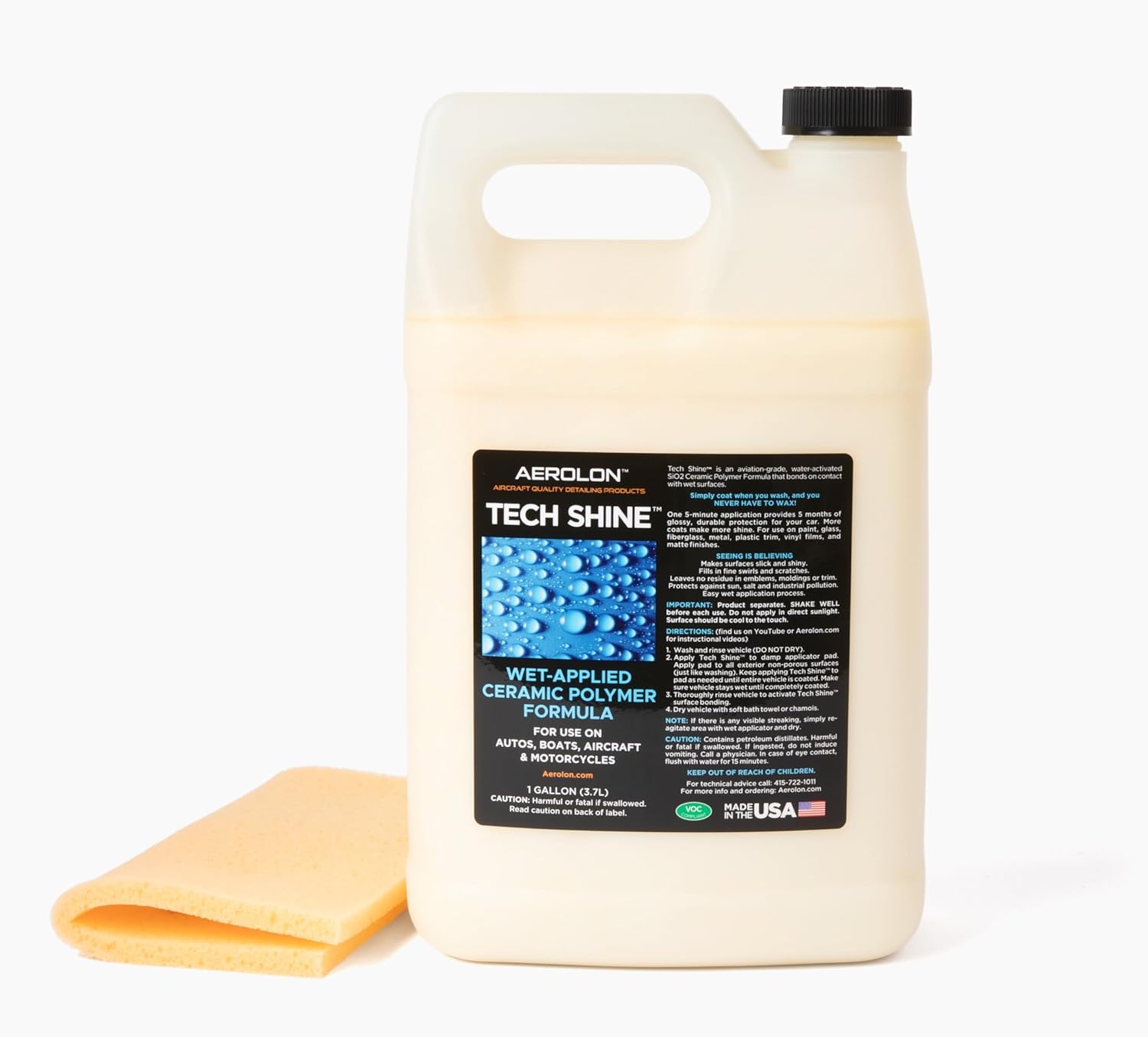 Tech Shine Ceramic Coating for Cars - One Gallon with Applicator