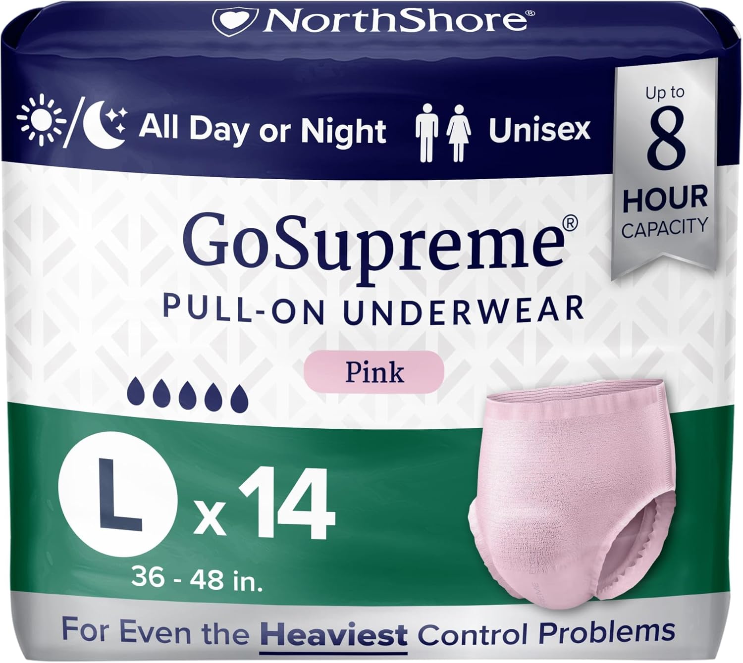 NorthShore GoSupreme Overnight Incontinence Underwear for Comfort