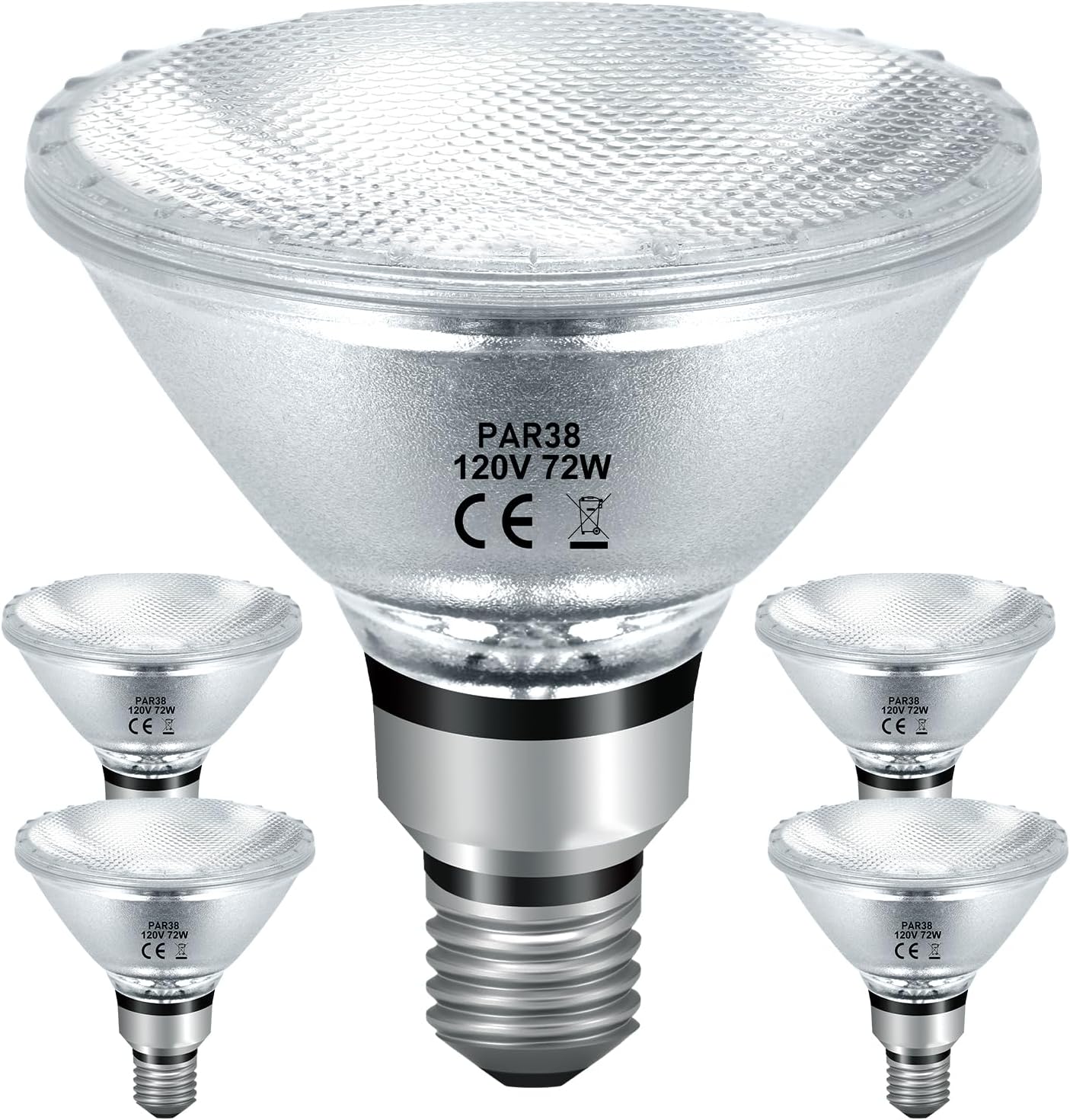 72W Halogen PAR38 Floodlight Bulbs for Indoor Outdoor Use