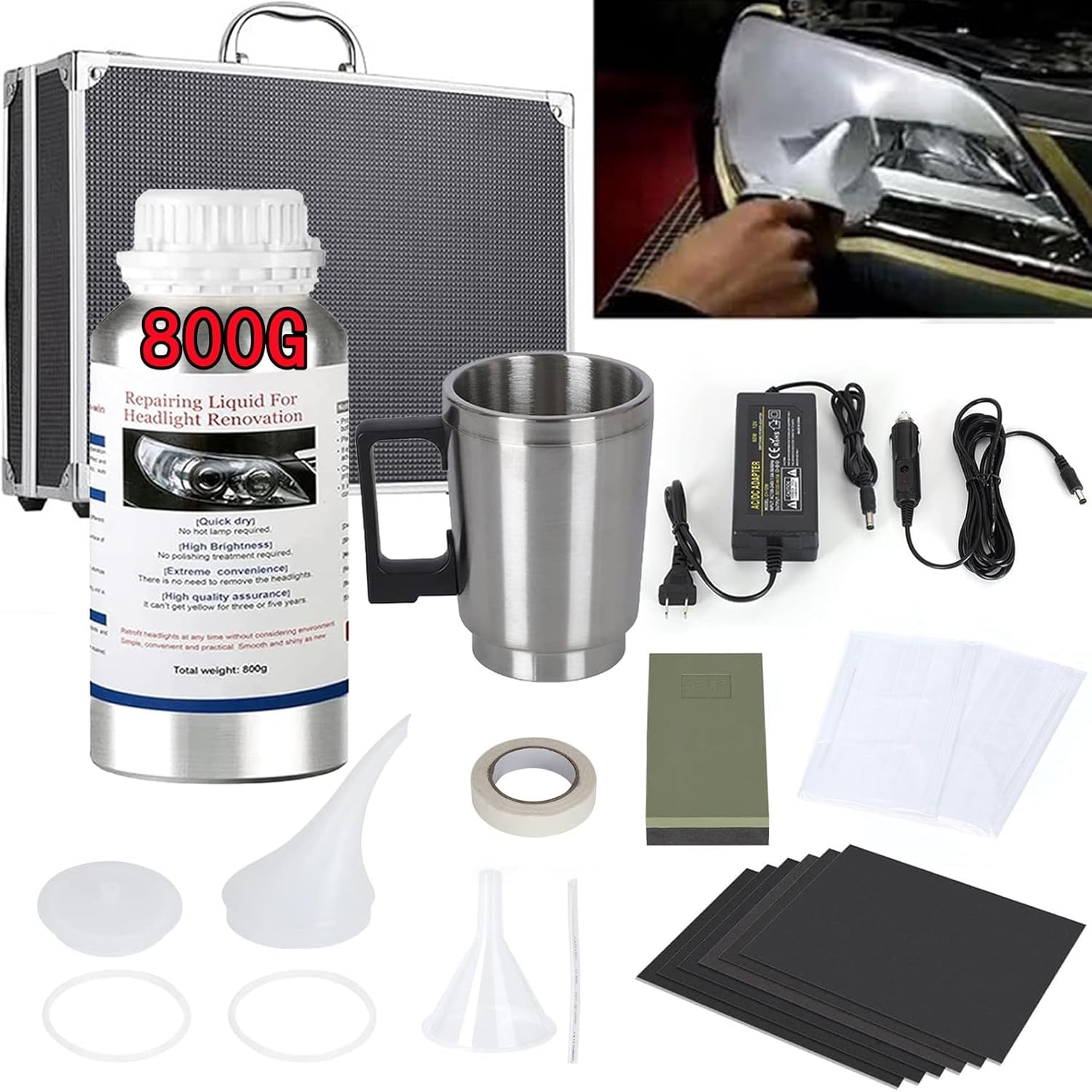 Car Headlight Restoration Kit for Clear and Safe Visibility