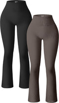 Women's Ribbed Seamless High Waist Bell Bottoms - Flattering Yoga