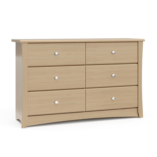 Storkcraft Crescent 6 Drawer Double Dresser for Kids Bedroom