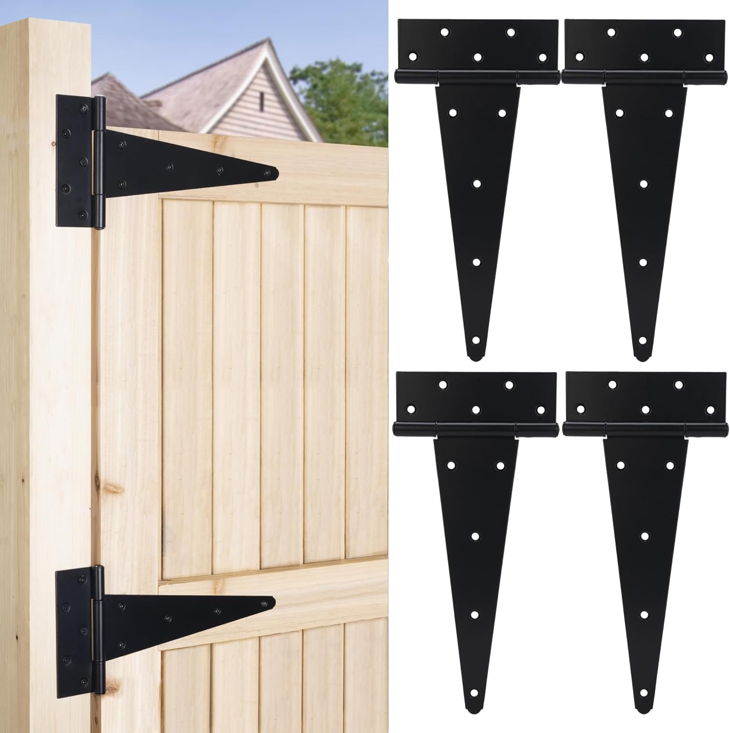 Dreamxiang 12 Inch T-Strap Gate Hinges for Heavy Duty Use