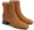 Womens Ankle Boots Square Toe Chunky Low Heel - Dress Booties