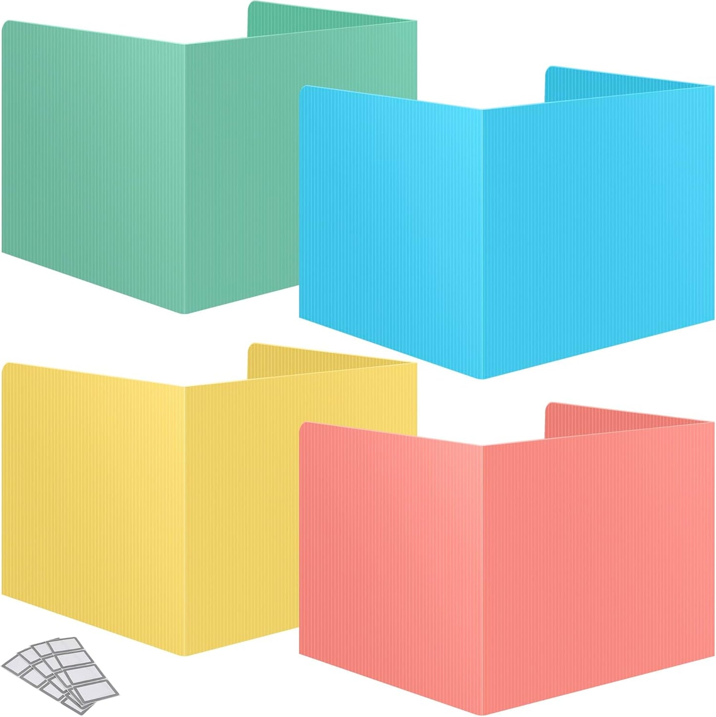 16 Pack Desk Privacy Folders for Students - Strong Plastic Shields