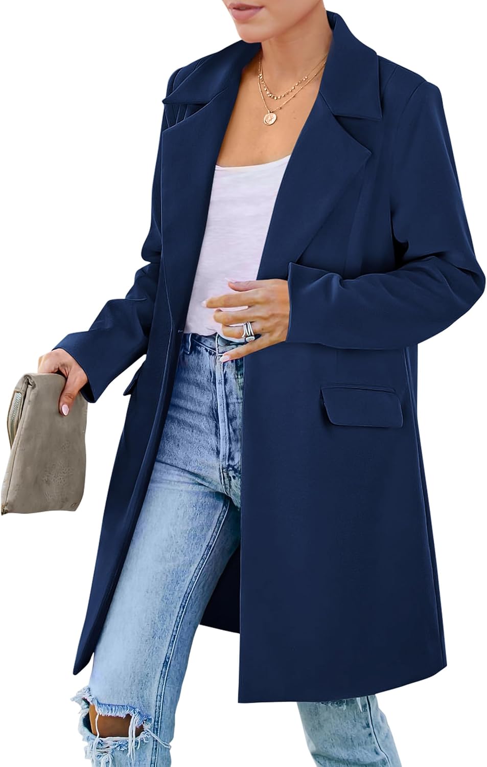 PRETTYGARDEN Women's Long Blazer Jackets for Work and Casual Wear