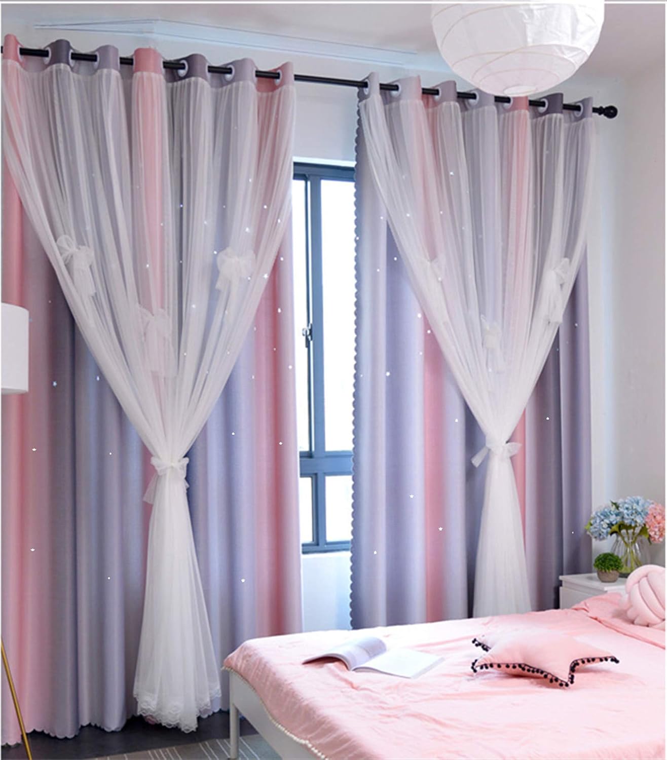 Colorful Room Darkening Curtains for Girls Bedroom 108 in