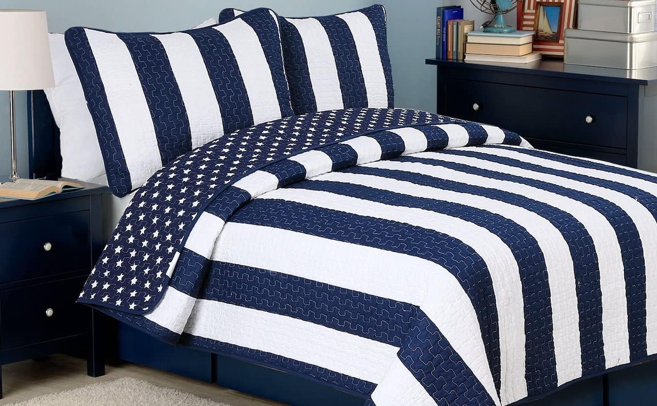 Cozy Line Home Fashions Sailor Popeye's Nautical Quilt Set