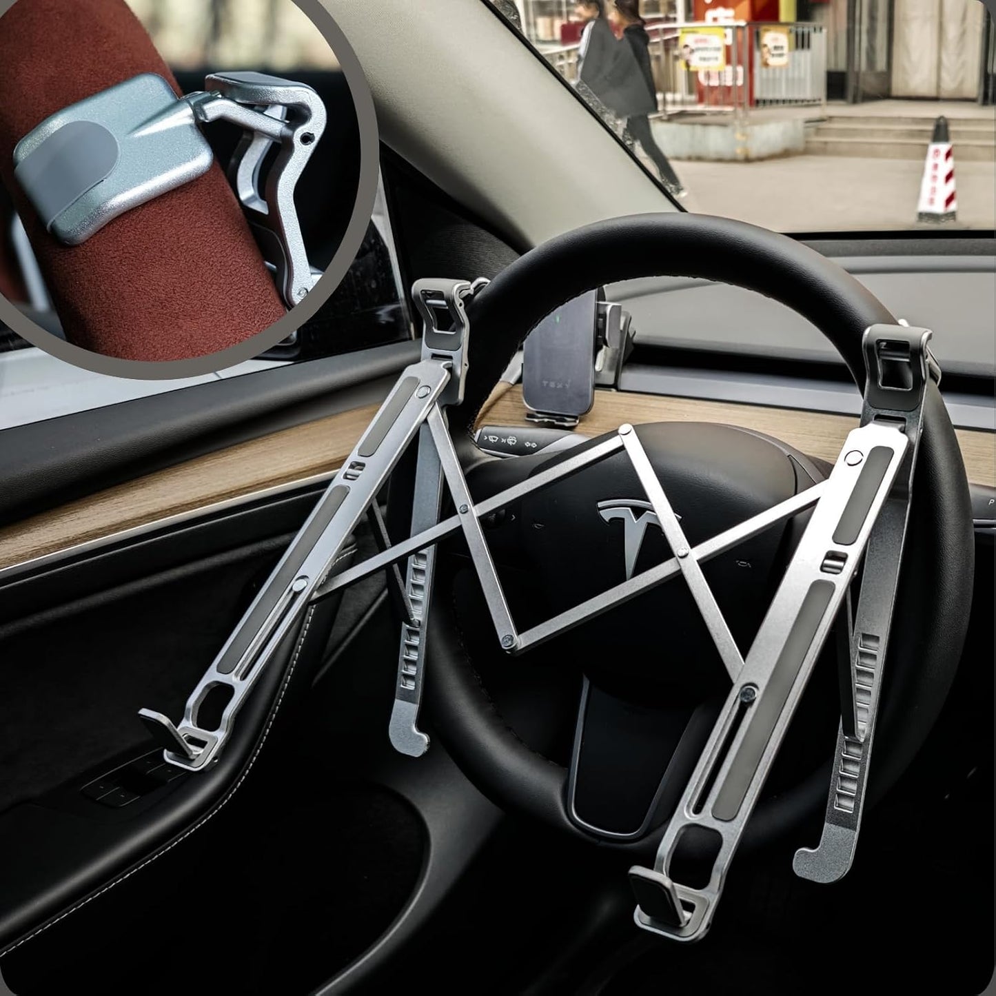 Car Laptop Mount Steering Wheel Tray Holder for Workstation Use