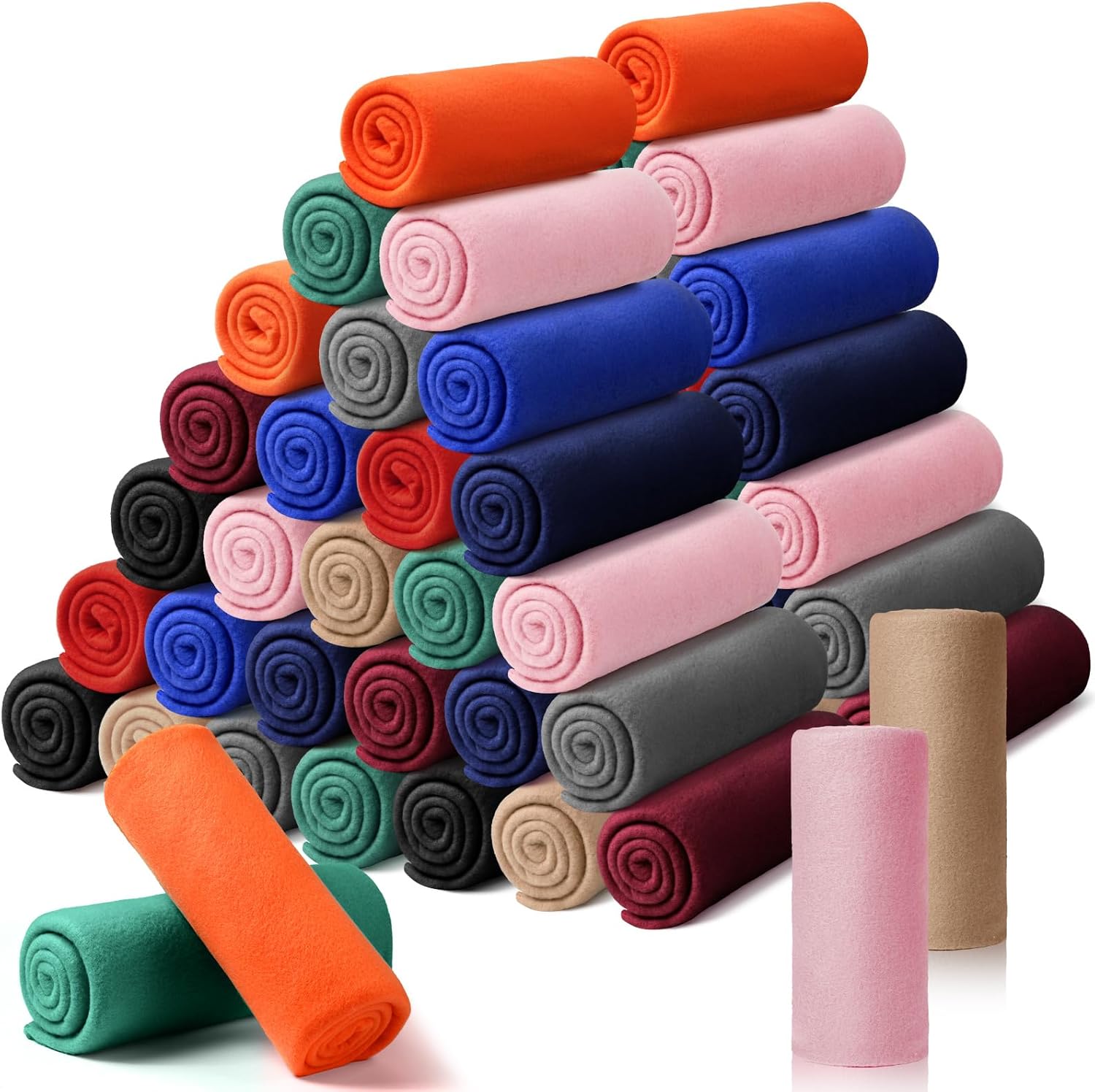 Kinlop Fleece Blanket Bulk 60 Packs Cozy Soft Warm Throws