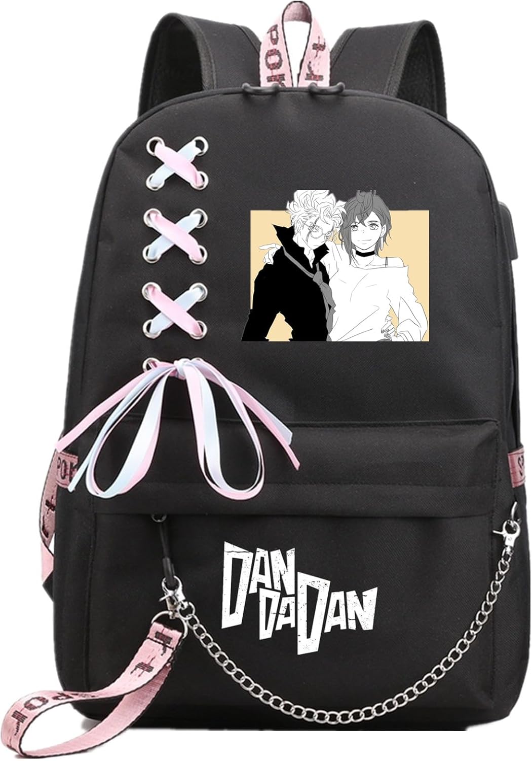 Anime DanDaDan Backpack with USB Port and Headphone Jack