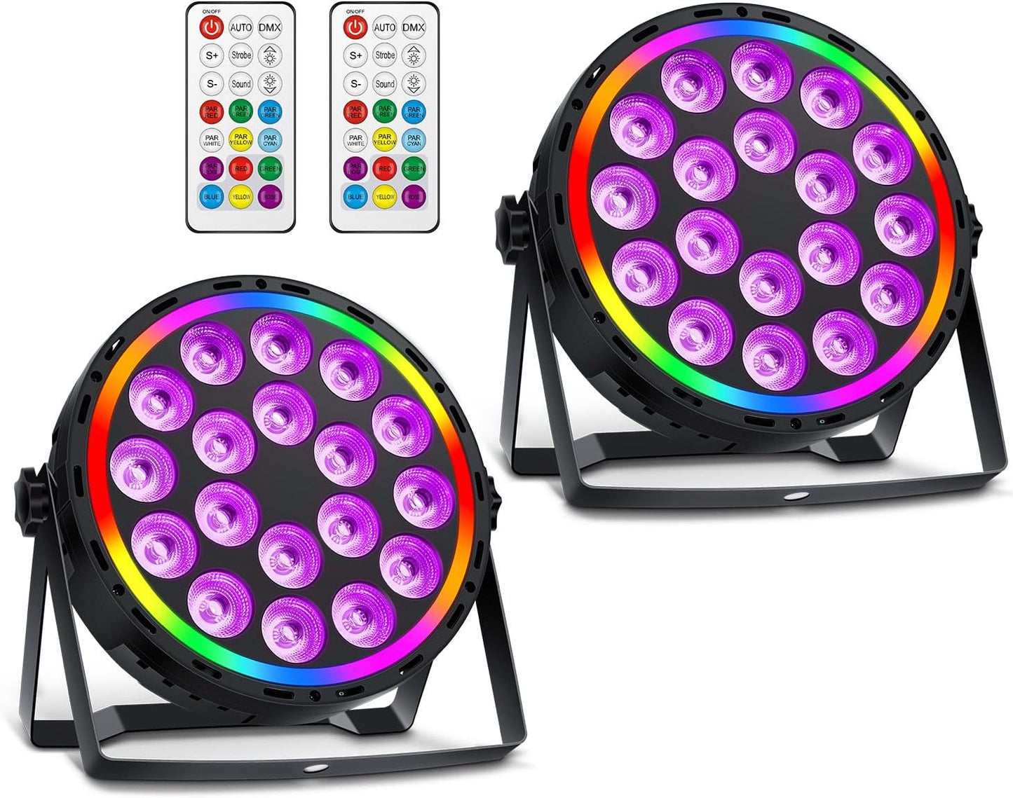 DJ Par Lights DMX 70W 18LEDs RGBW Stage Lighting for Events