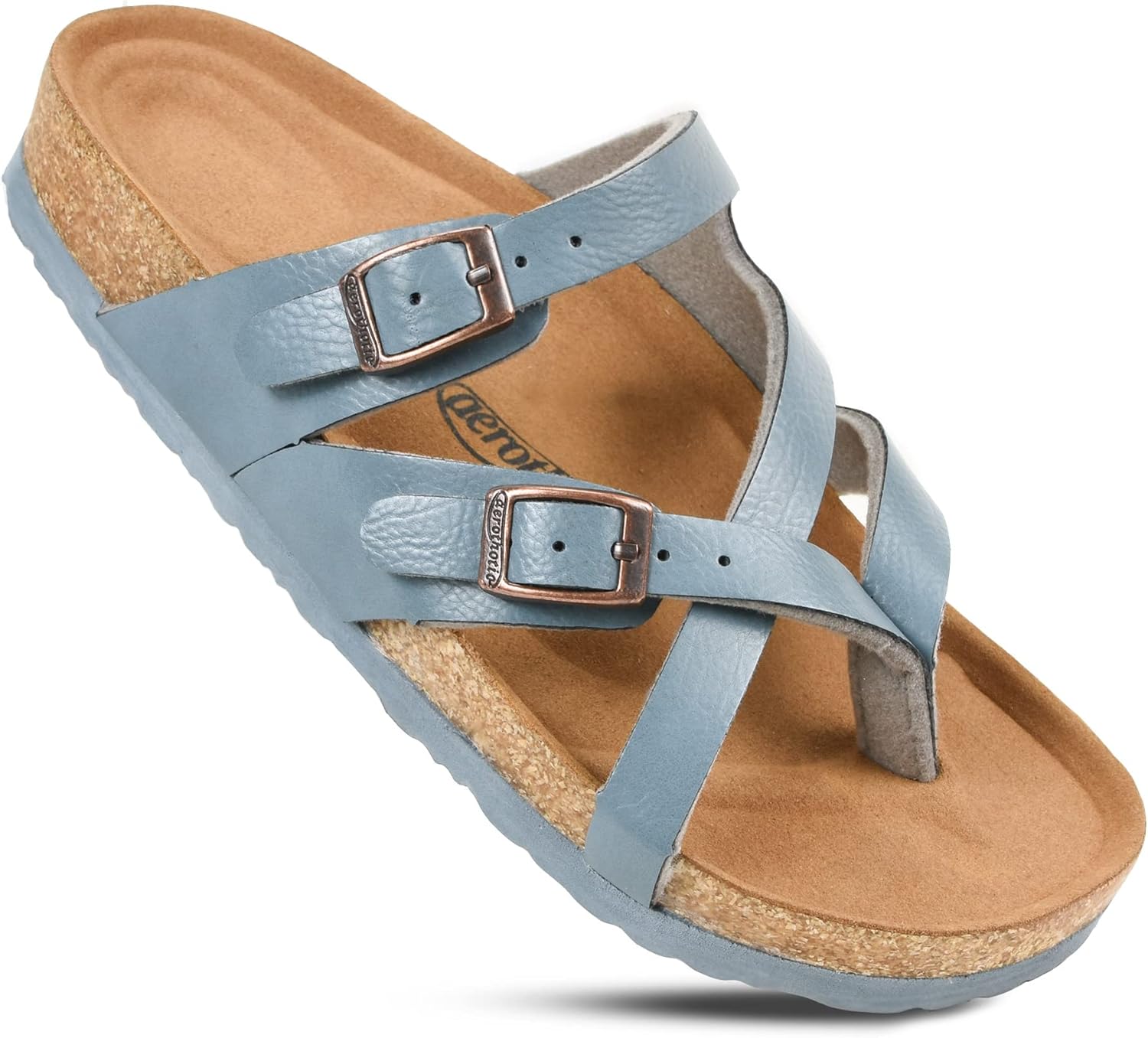 AEROTHOTIC Womens Strappy Slip-On Sandals with Arch Support