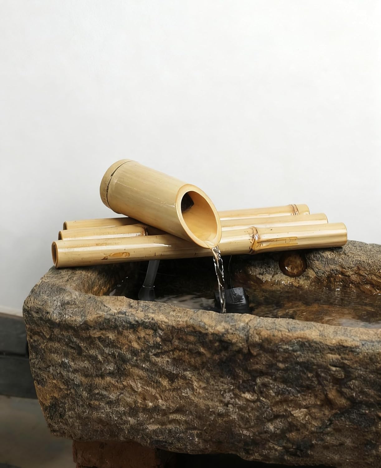 Bamboo Fountain Kit with Pump for Zen Outdoor Water Features