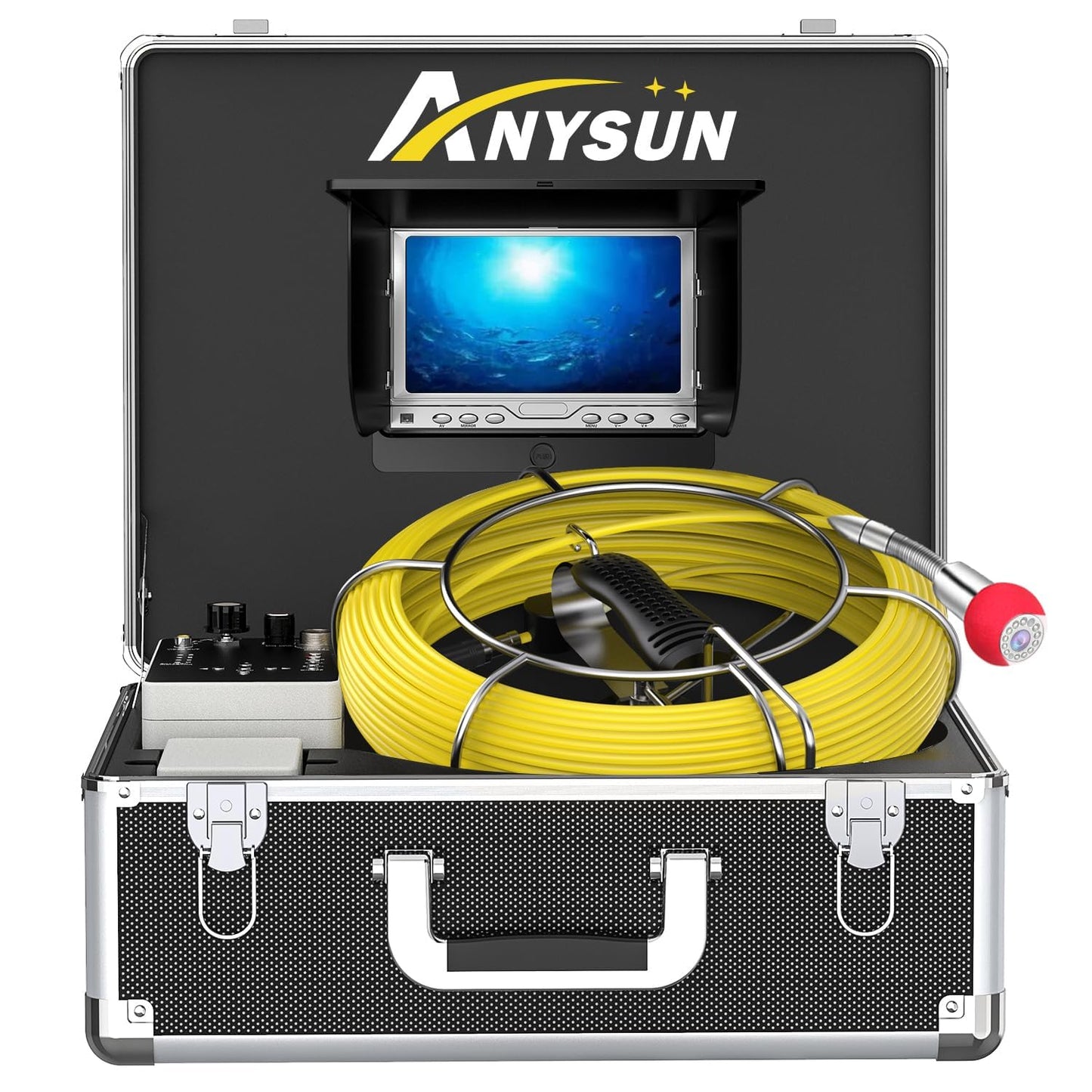 Sewer Camera 100FT with DVR and Adjustable Lights for Inspection