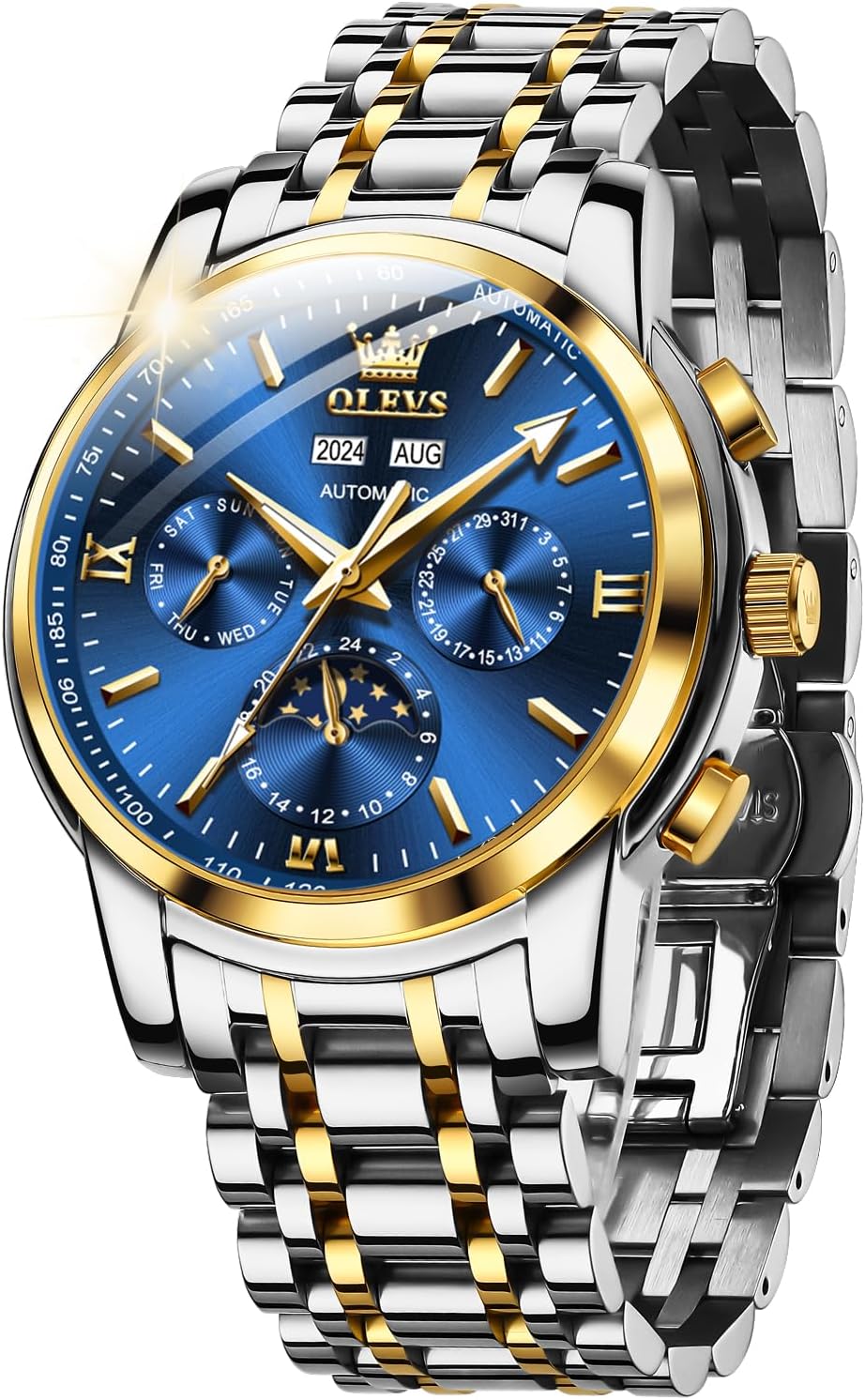OLEVS Mens Skeleton Self-Winding Watch