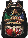 Mexican American Flag Eagle Laptop Backpack - Durable Daypack