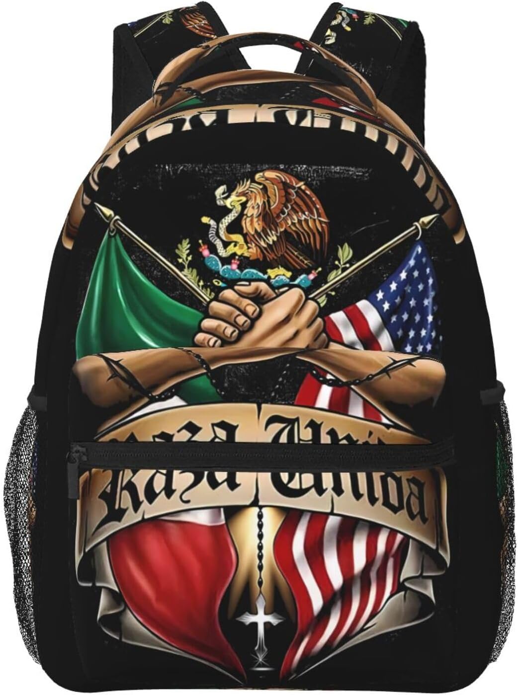 Mexican American Flag Eagle Laptop Backpack for Travel and Commutes