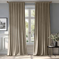 Taupe Velvet Curtains 84 in 2 Panels - Luxury Room Darkening Drapes
