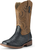 Rollda Kids Cowboy Boots Girls Cowgirl Boots Square Toe - Durable Boys