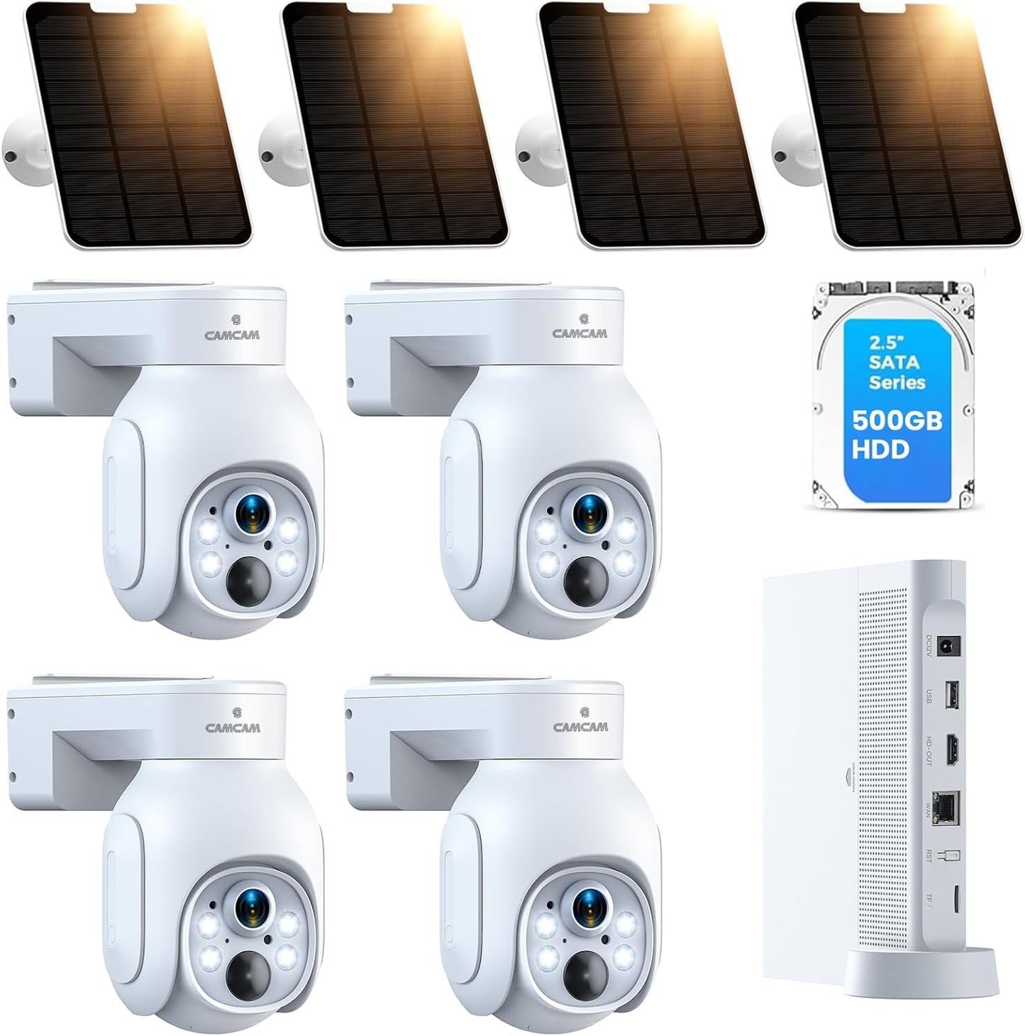 Solar Security Cameras Outdoor Wireless with Color Night Vision