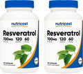 Nutricost Resveratrol 700mg 120 Veg Capsules (2 Bottles) - Potent