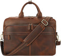 Jack&Chris Leather Briefcase for Men - Retro Business Travel Bag