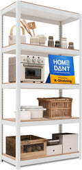 HOMEDANT 5-Tier Laminated Metal Shelving Unit for Storage