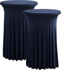 32in Cocktail Table Cover Set - Navy Stretch Spandex Table Skirt