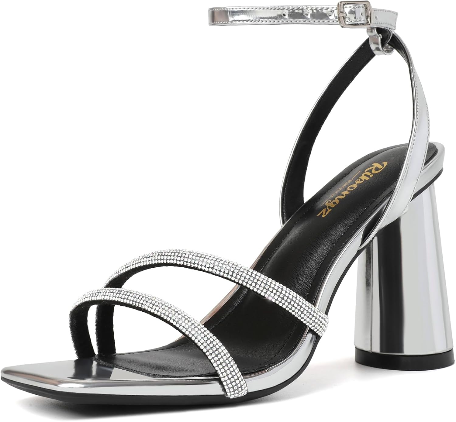 RIBONGZ Block Heels Prom Heeled Sandals for Women - Elegant Style