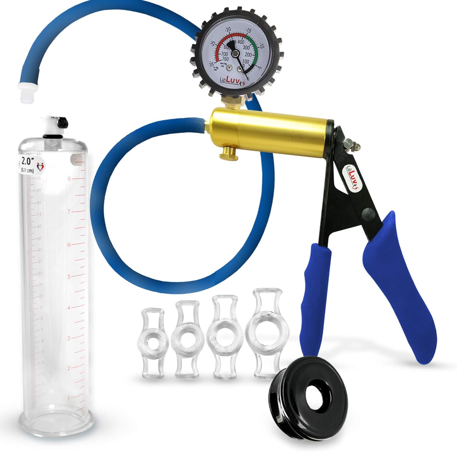 LeLuv Ultima Penis Pump with Brass Handle and Silicone Grips