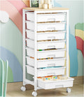 Rolling Cart with Drawers - 8 Drawer Rolling Storage Cart for Crafts