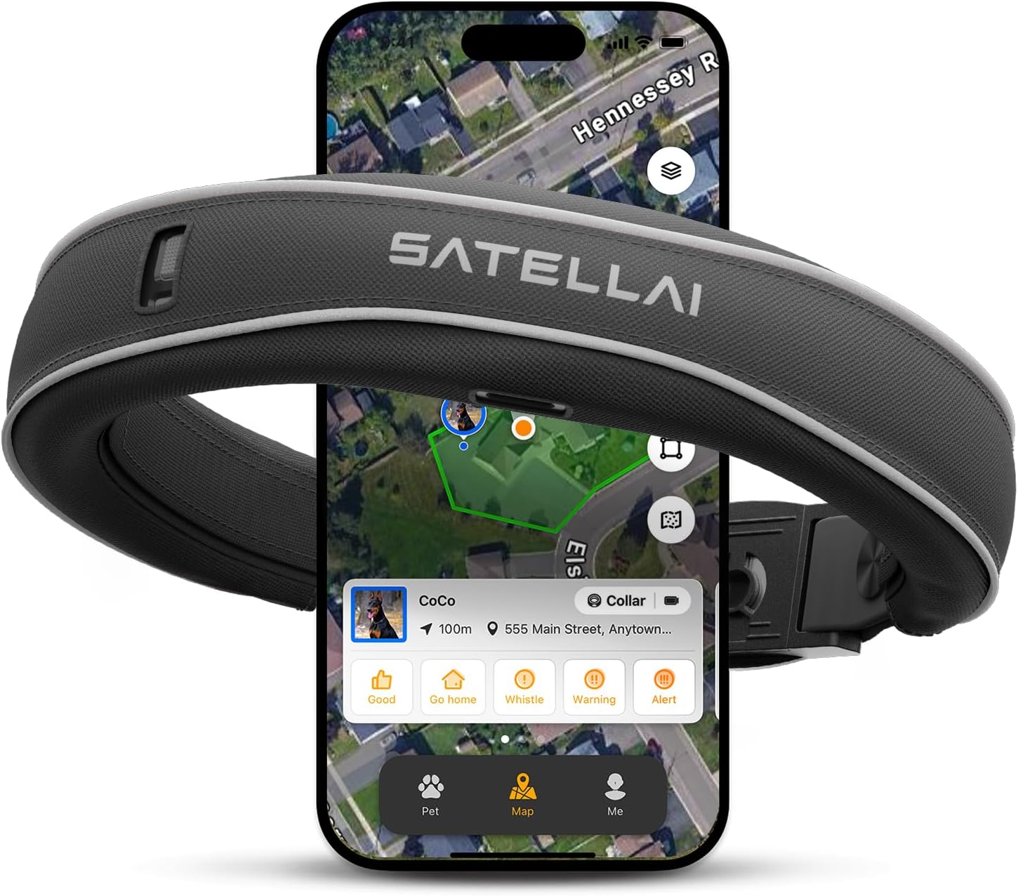 SATELLAI Dog Wireless Fences: Advanced GPS Collar for Safety