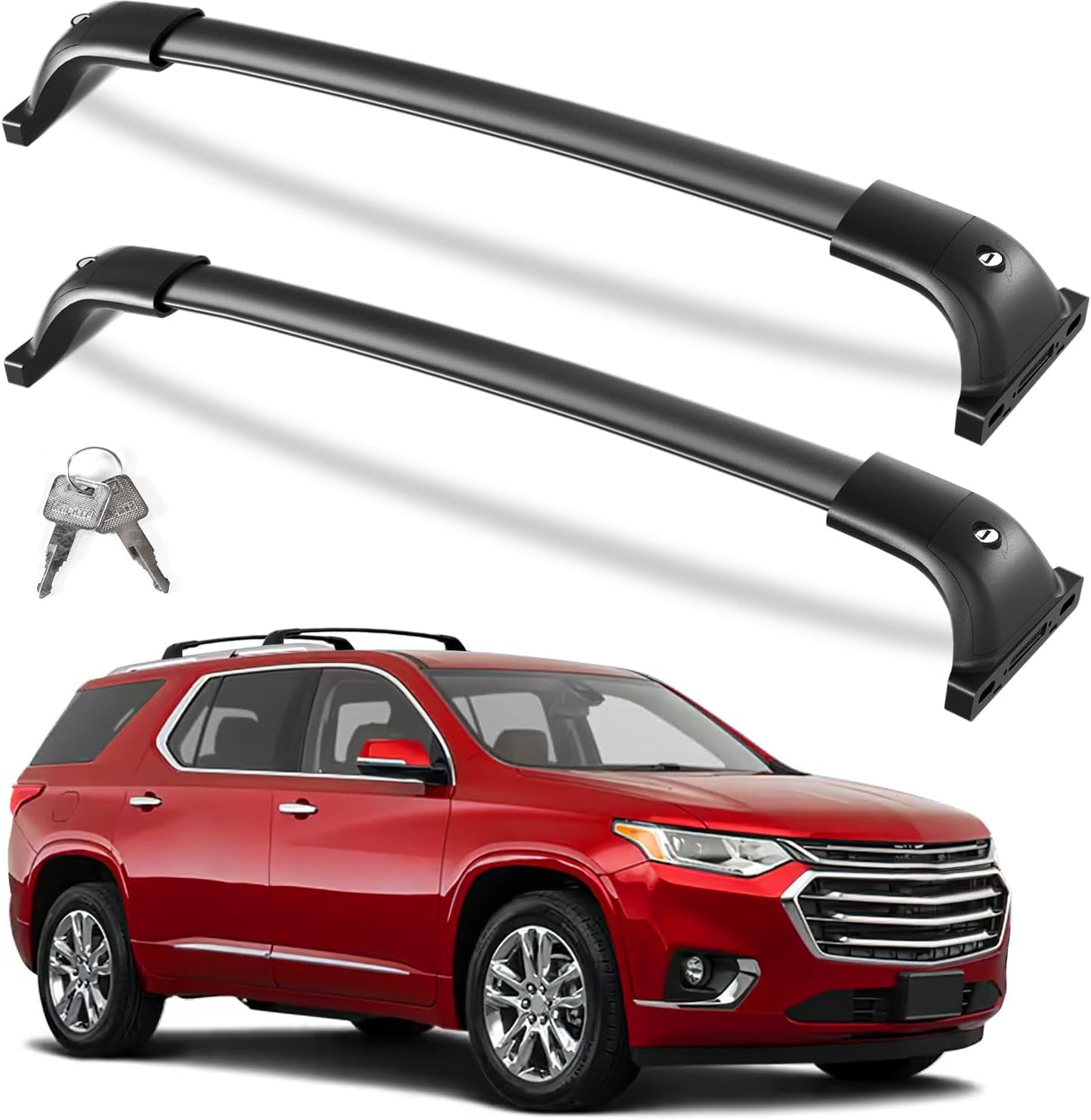KINGGERI Lockable Roof Rack Cross Bar for Chevy Traverse 2018-2021
