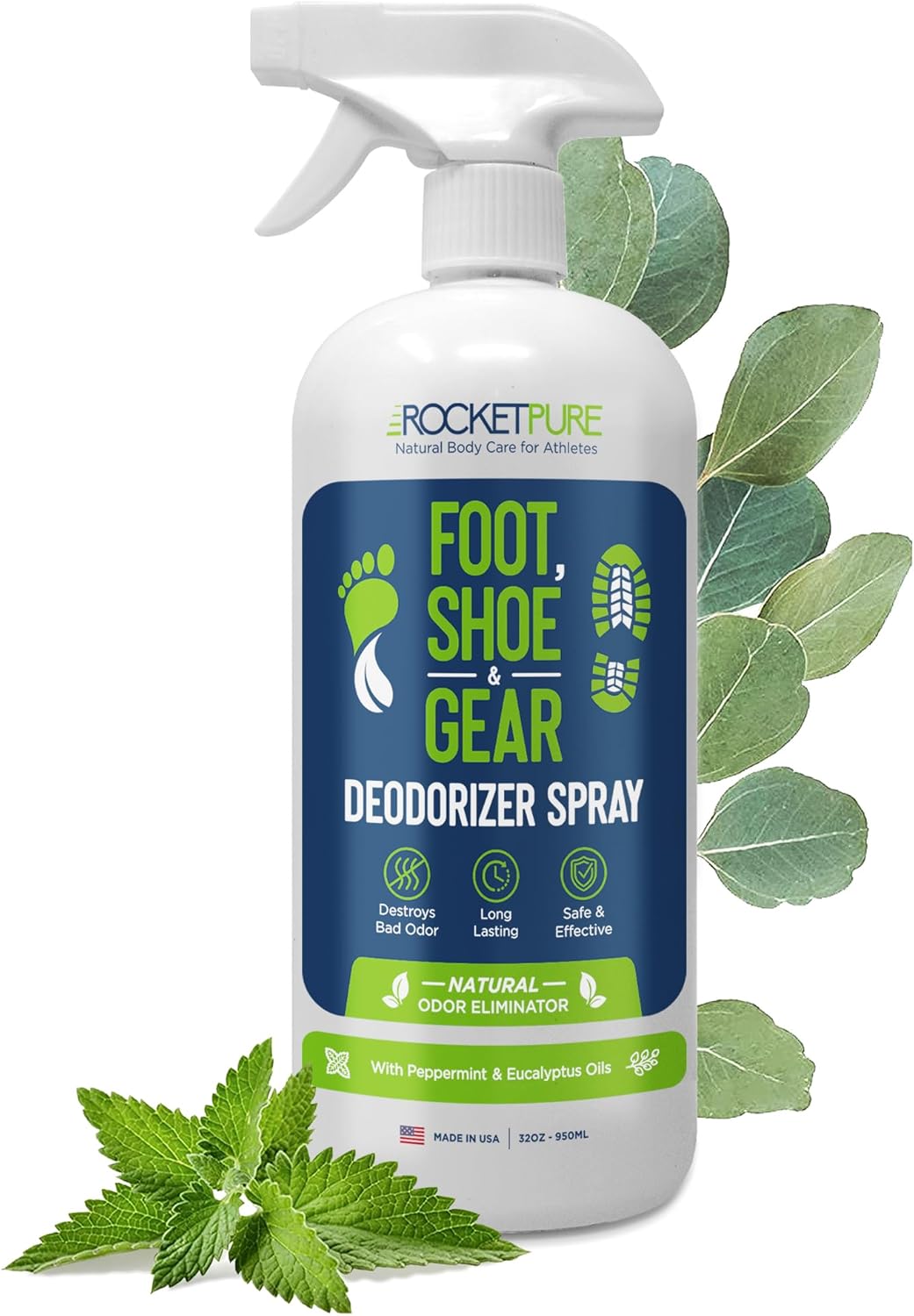 Rocket Pure Natural Odor Eliminator Spray for Shoes and Feet