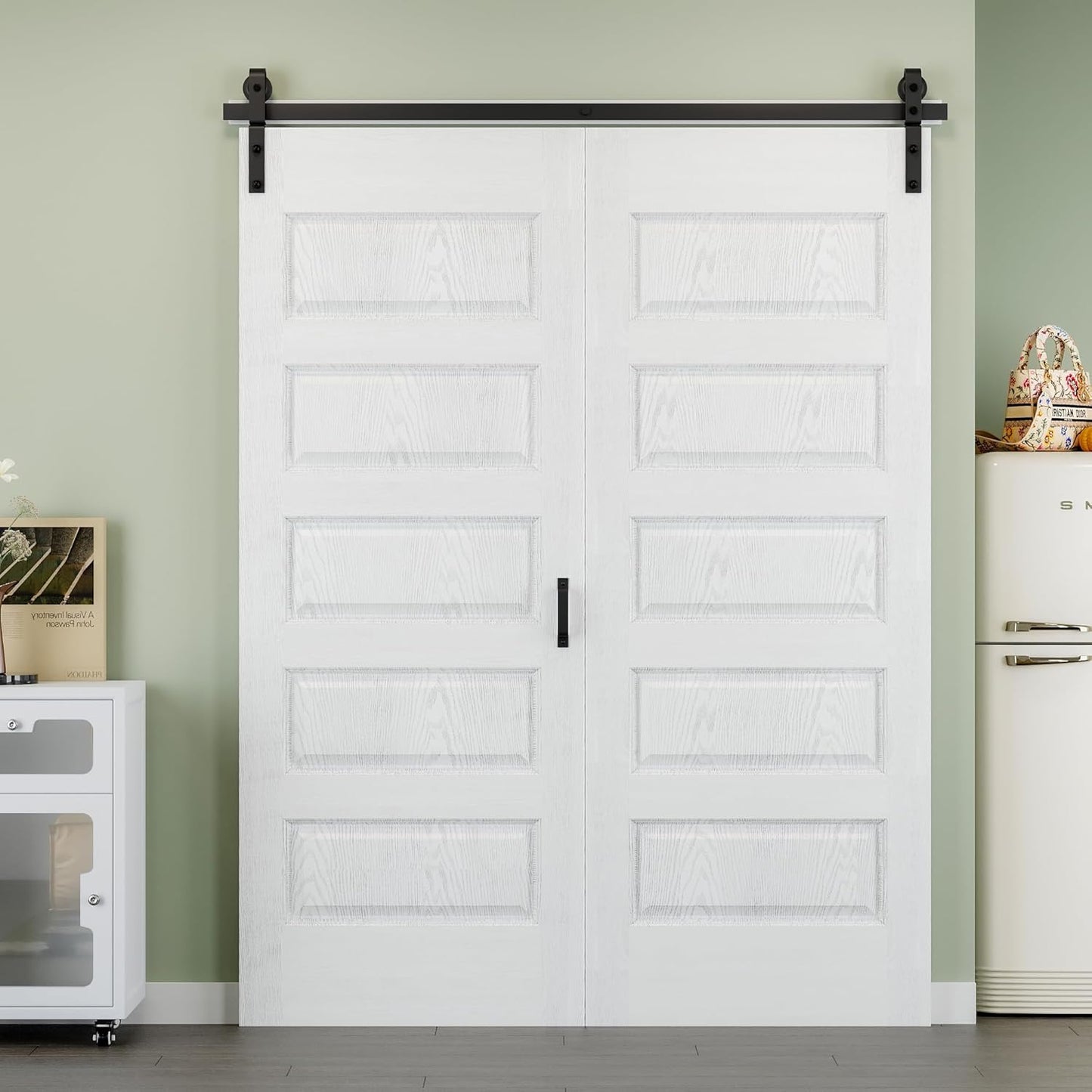 64 x 84 Bi-Fold Barn Door with Track Kit for Closet Spaces