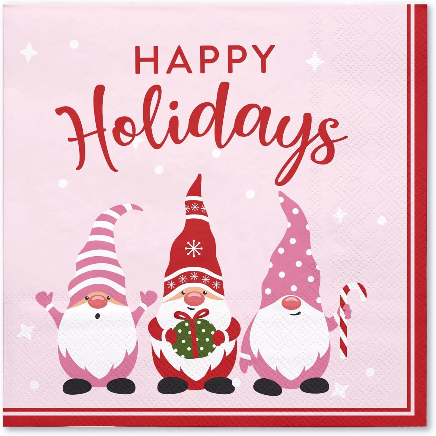 Christmas Gnomes Cocktail Napkins - Festive Tableware Essential