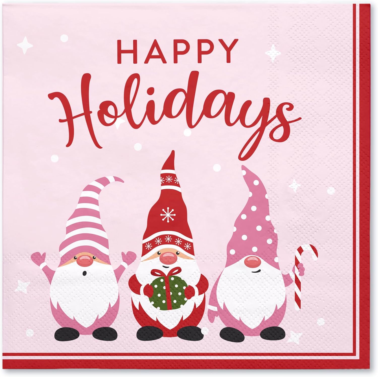 Christmas Gnomes Cocktail Napkins - Festive Tableware Essential
