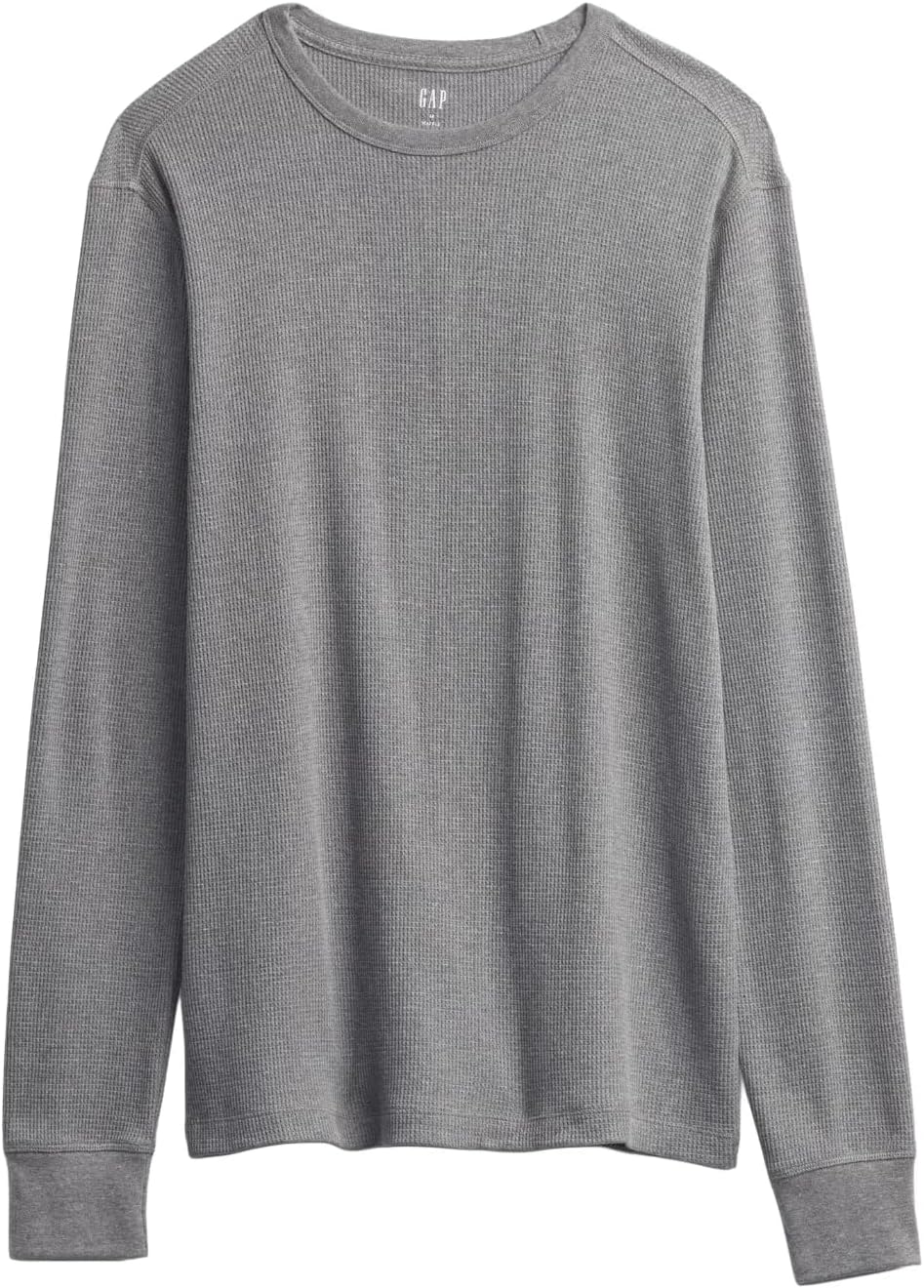 GAP Men's Waffle Crewneck Tee - Cozy Long Sleeve
