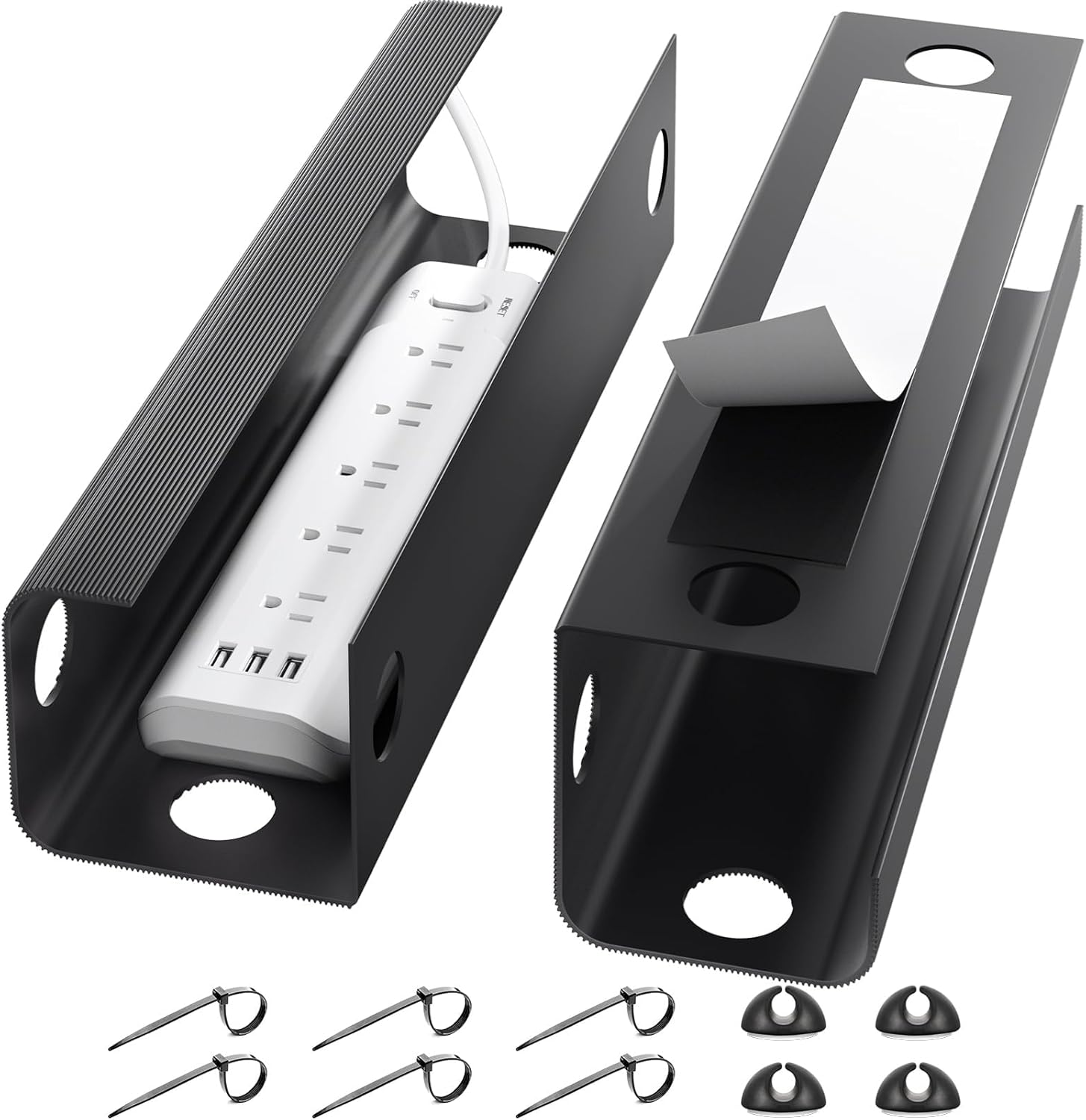 Yecaye 2 Pack Under Desk Cable Tray - Neat & Tidy Wires!