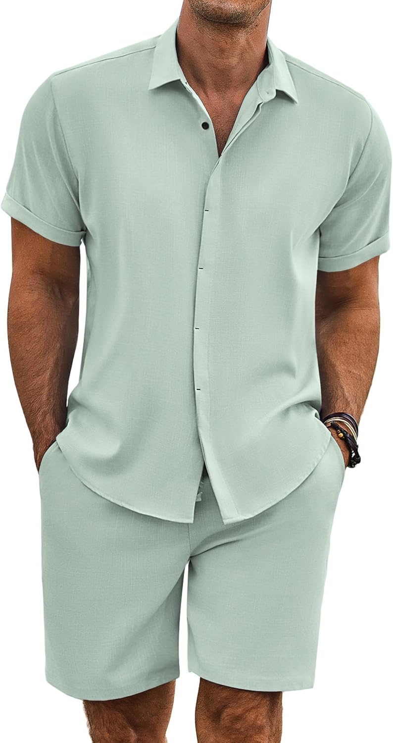 COOFANDY Men's Summer Beach Outfits for Relaxed Vacation Style