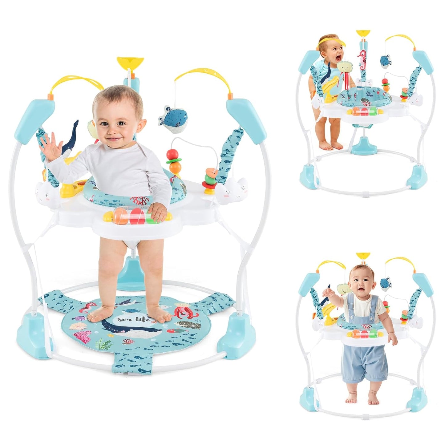 HONEY JOY Baby Bouncer Activity Center with 360 Rotary Seat