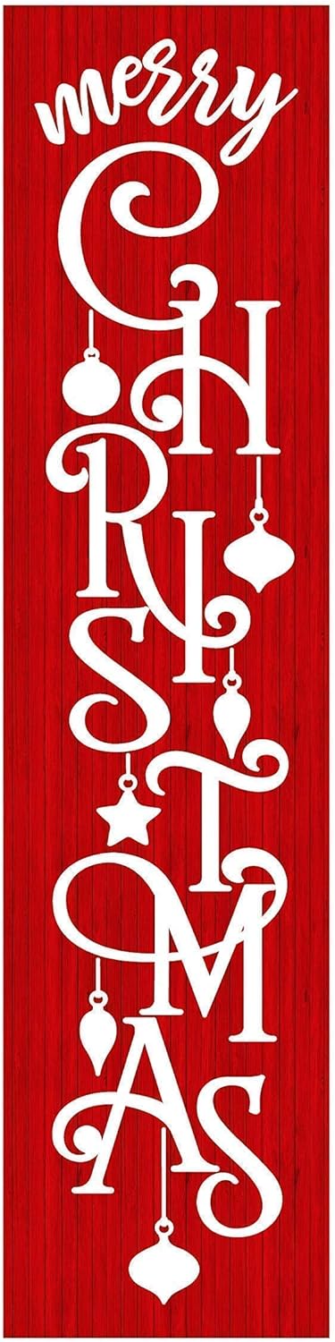 Unique Vertical Merry Christmas Sign for Cozy Holiday Decor