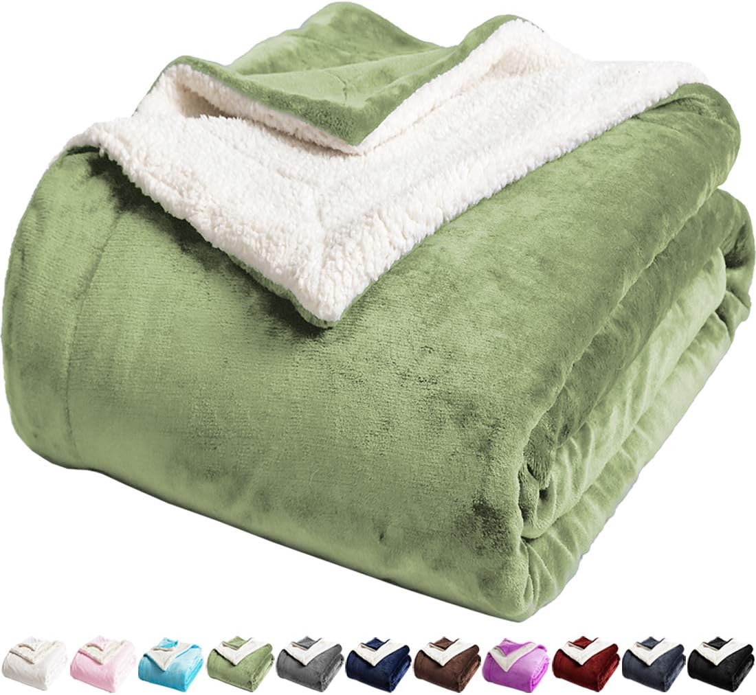 LBRO2M Sherpa Fleece Bed Blanket - Super Soft Cozy Throw